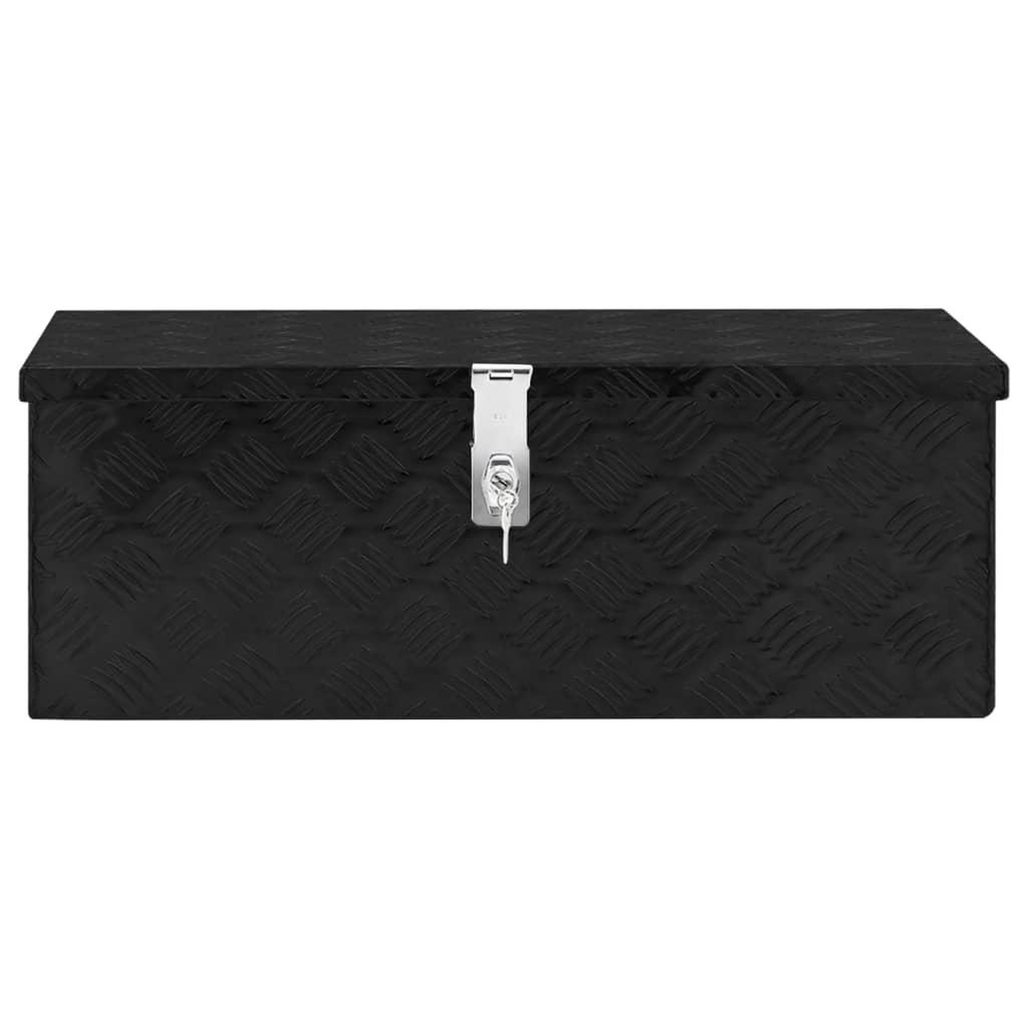 Voir la diapositive 2 : VIDAXL Boîte de rangement Noir 70x31x27 cm Aluminium