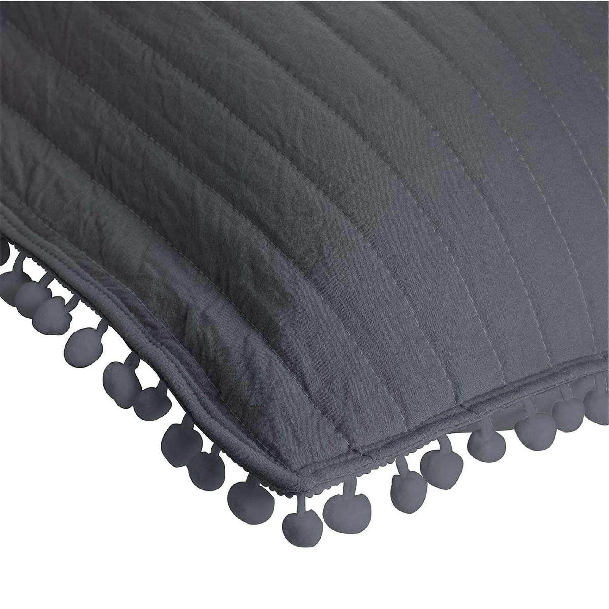 Voir la diapositive 2 : Douceur d'Intérieur Housse de coussin  dorinette  60x60cm anthracite