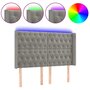 Voir la diapositive 2 : VIDAXL Tete de lit a LED Gris clair 147x16x118/128 cm Velours