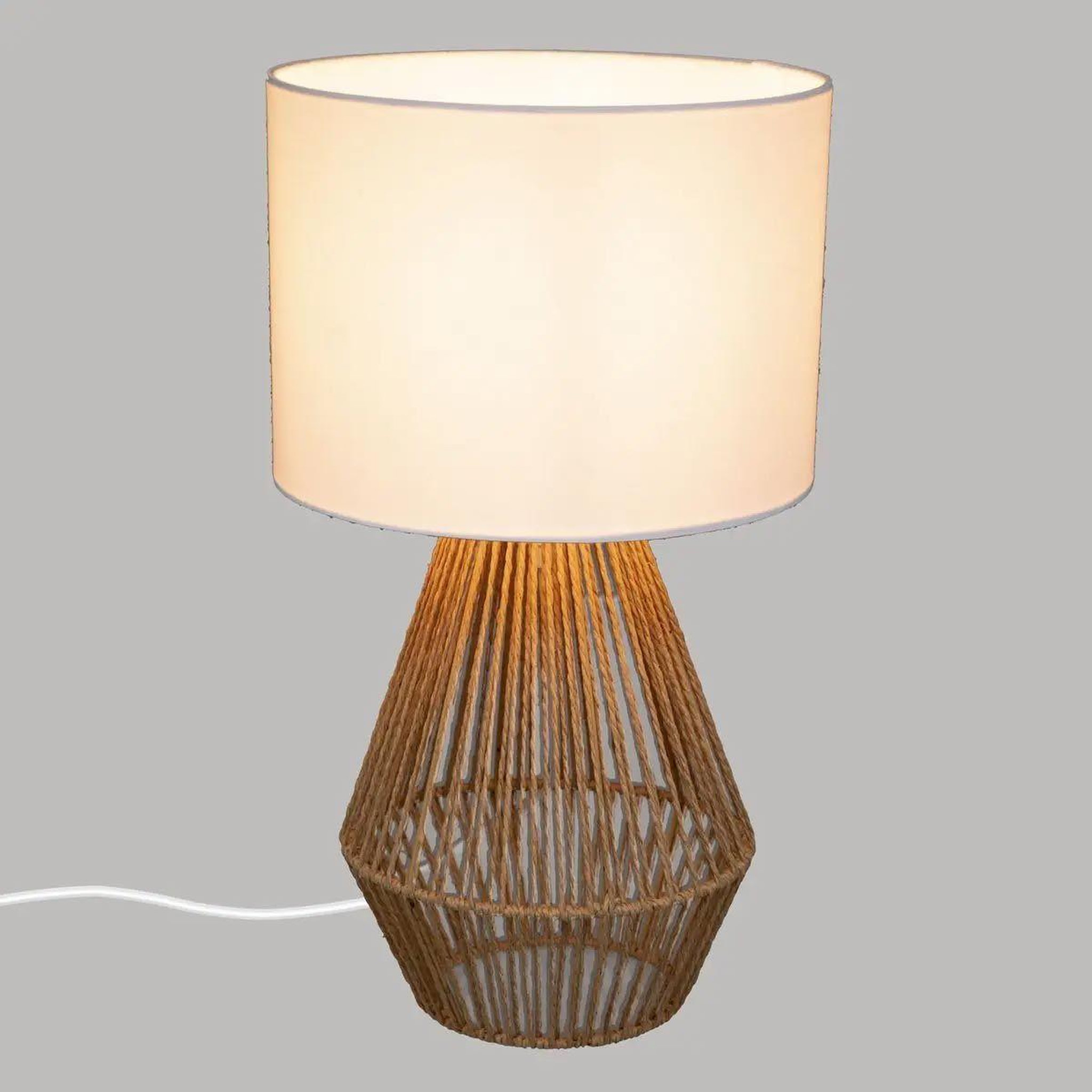 Voir la diapositive 2 : ATMOSPHERA Lampe à poser design  lila  40cm beige & blanc