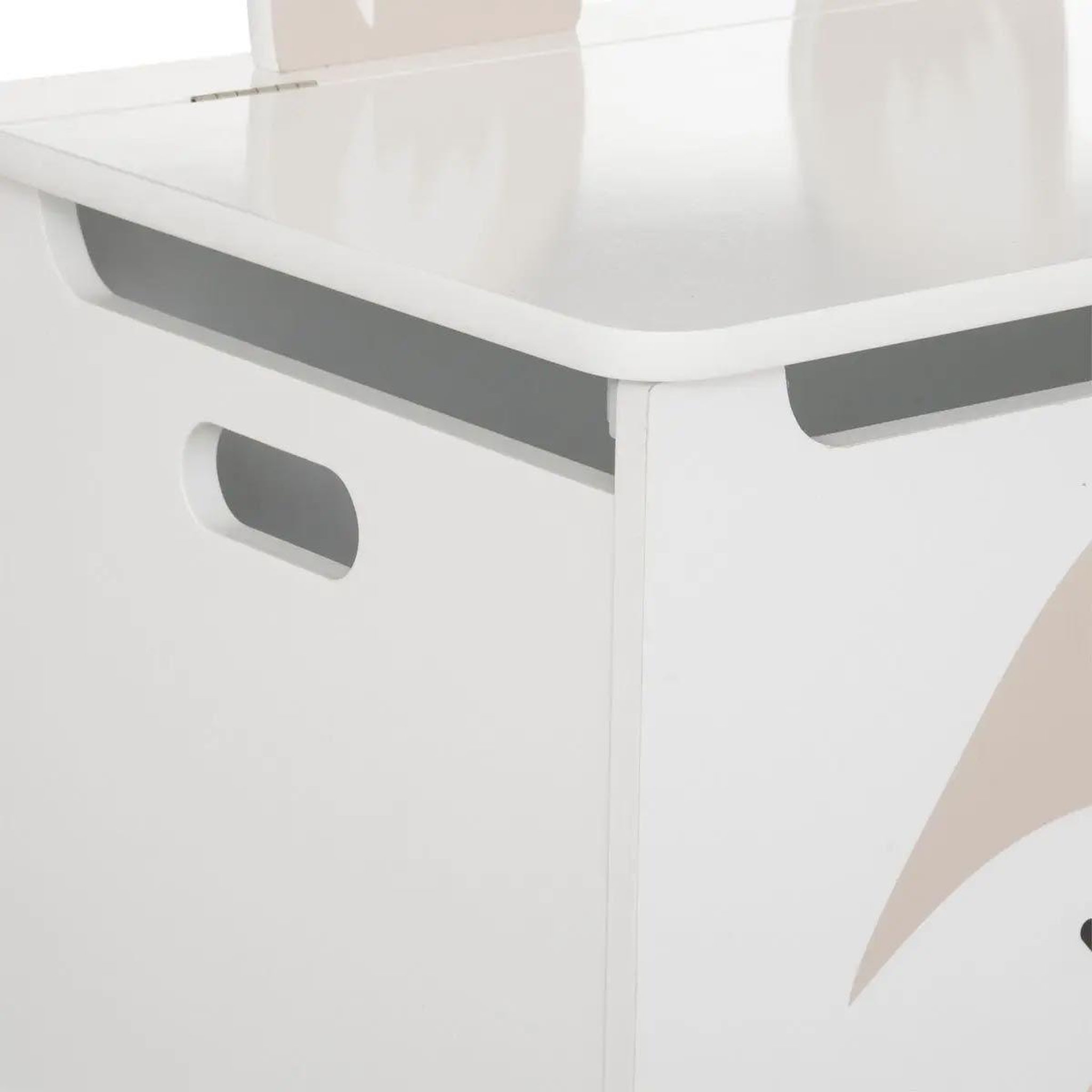 Voir la diapositive 3 : Atmosphera Kids Coffre à jouets enfant  renard  54cm blanc