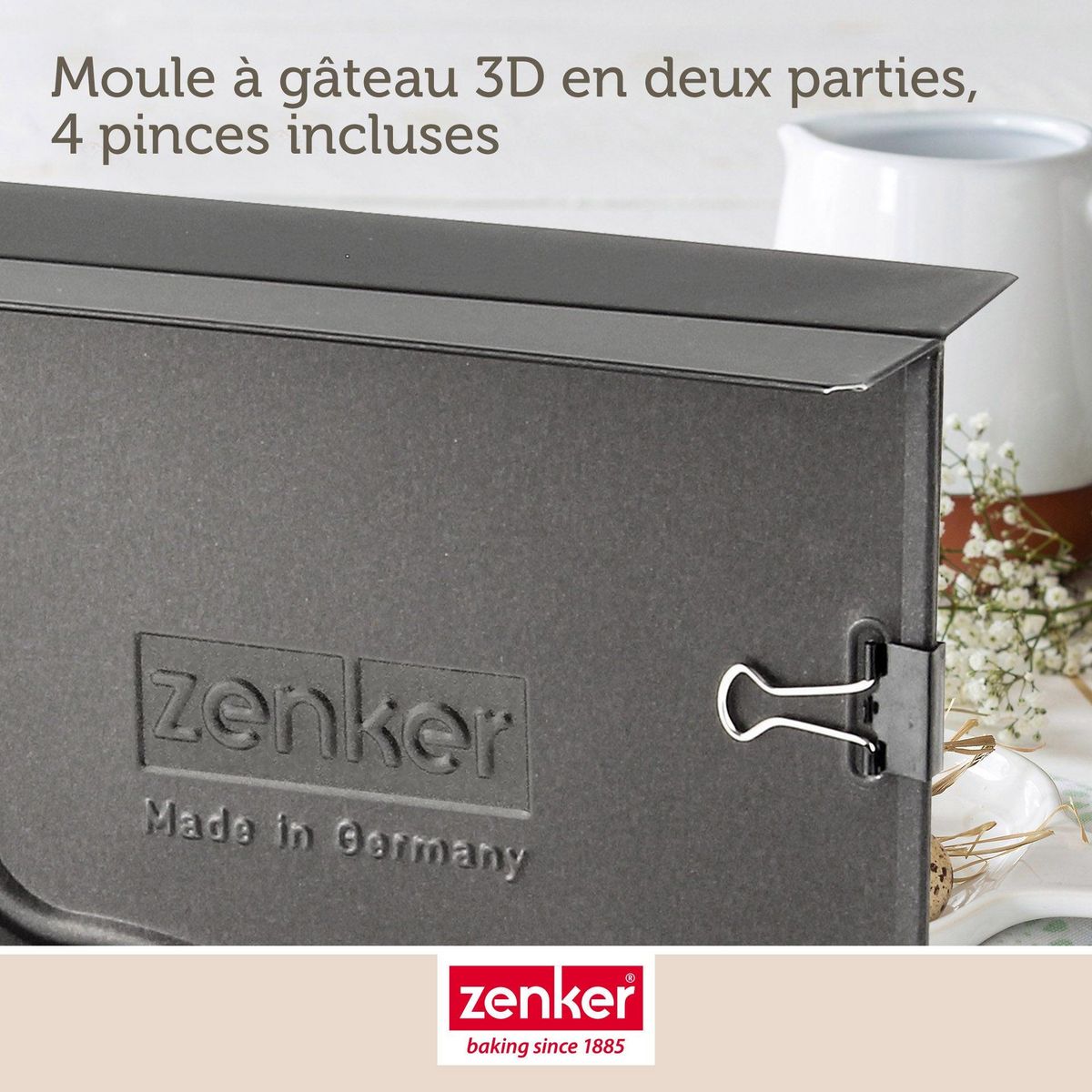 ZENKER Ensemble de moule lapin de Pâques 3D et 5 emporte-pièces lapin Zenker Pâques