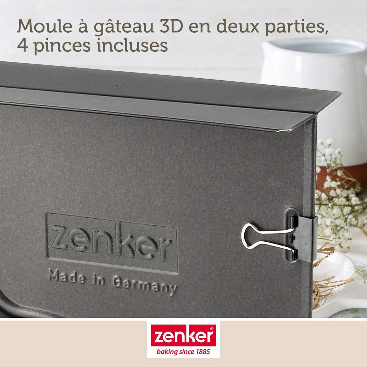 ZENKER Ensemble de moule lapin de Pâques 3D et 5 emporte-pièces lapin Zenker Pâques