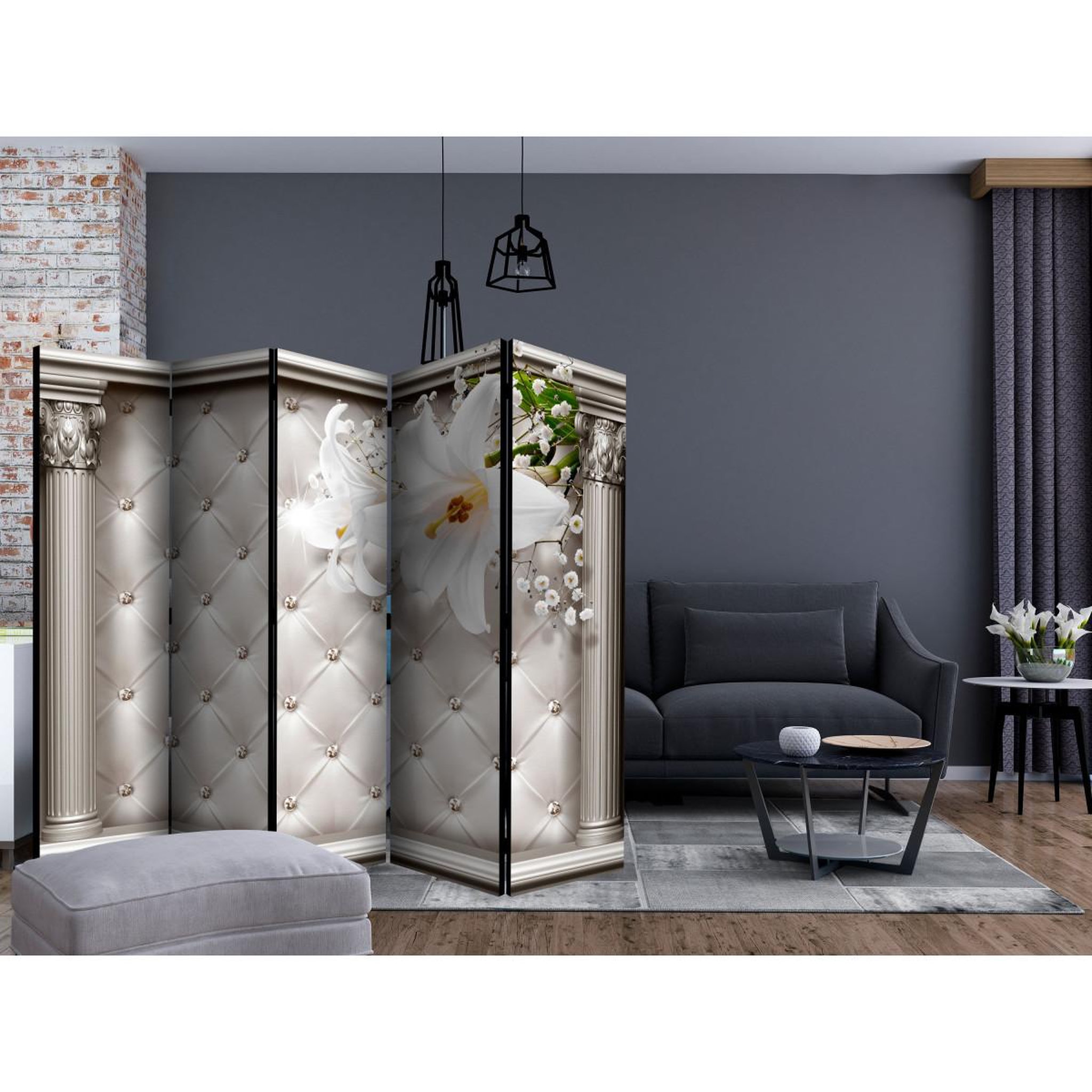 Voir la diapositive 2 : Paris Prix Paravent 5 volets  columnar stage  172x225cm