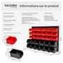 Voir la diapositive 6 : tectake Étagère murale avec bacs de rangement 31 pièces noir une pièce