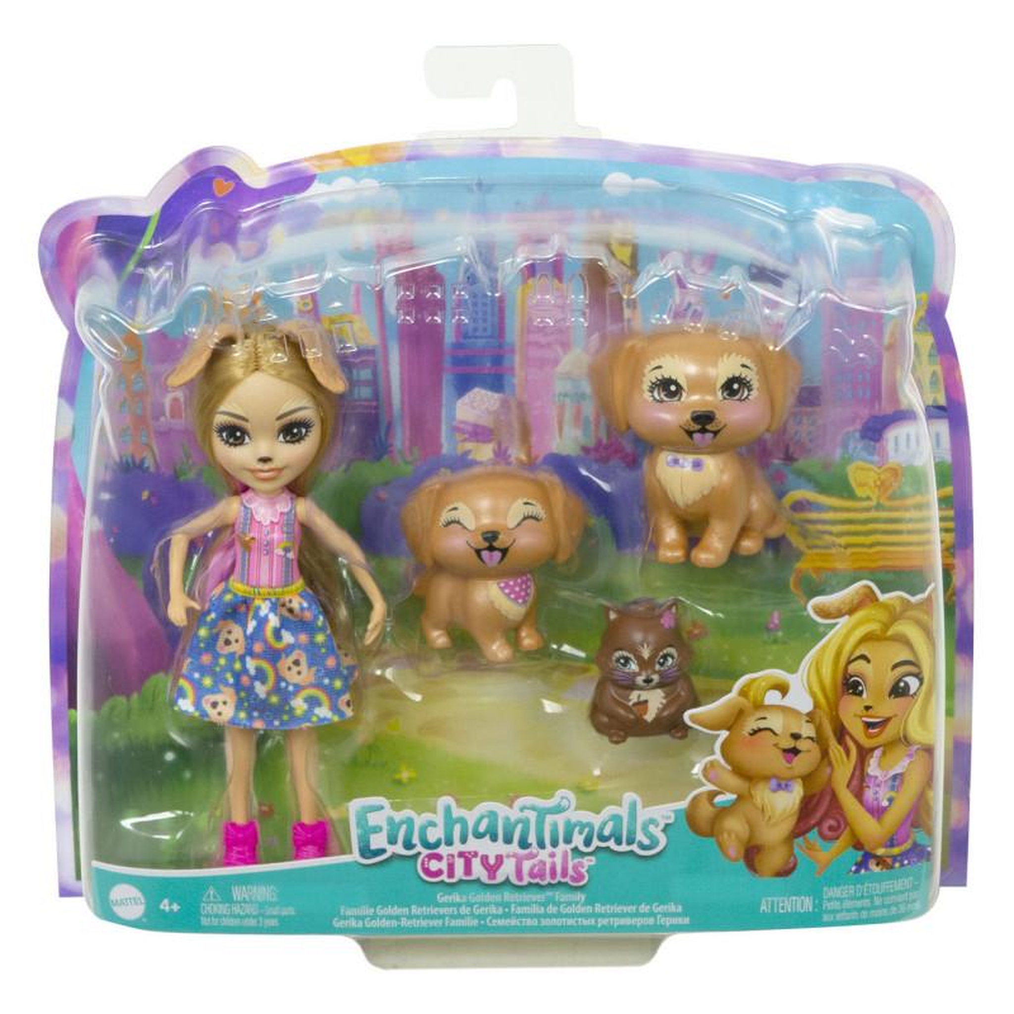 Voir la diapositive 2 : MATTEL Mattel - Enchantimals Gerika Golden Retriever Family HHB85