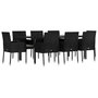 Voir la diapositive 3 : VIDAXL Ensemble a manger jardin 9pcs et coussins noir resine tressee
