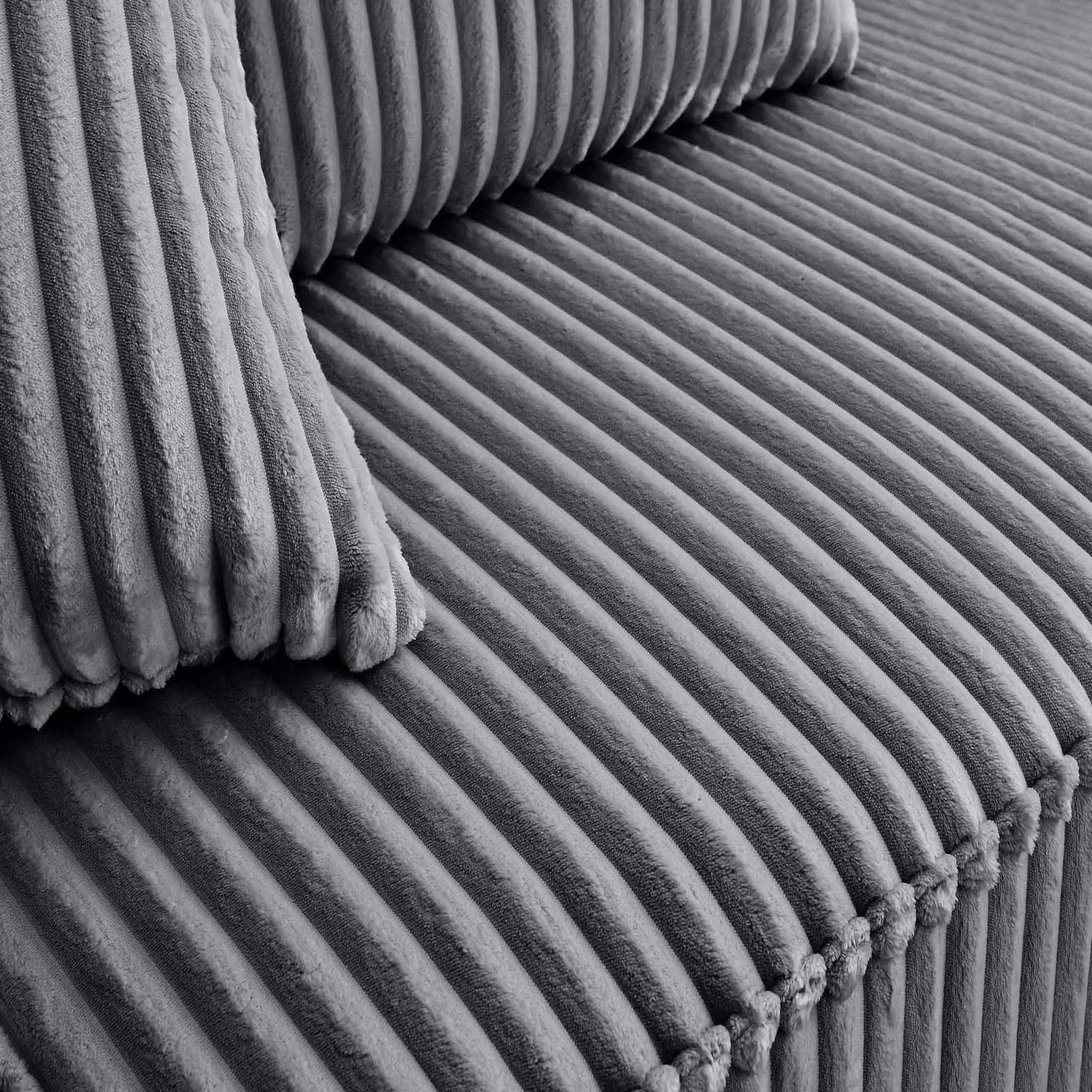 Voir la diapositive 6 : LISA DESIGN Colombine - canapé modulable d'angle droit - 5 places - en velours côtelé grosses côtes