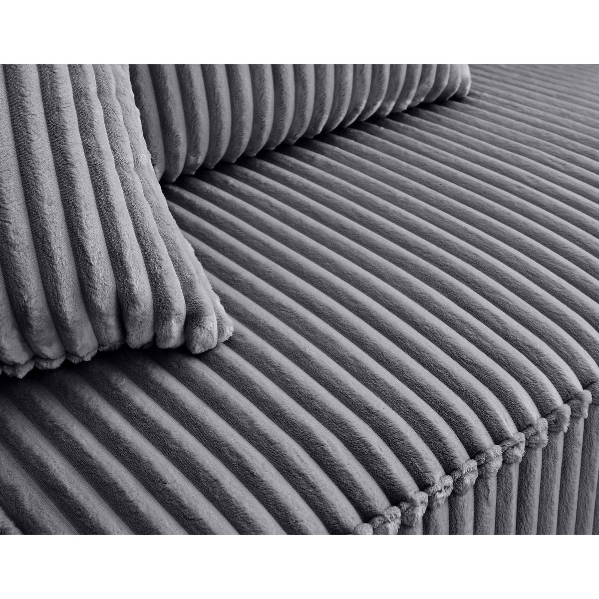 LISA DESIGN Colombine - canapé modulable d'angle droit - 5 places - en velours côtelé grosses côtes