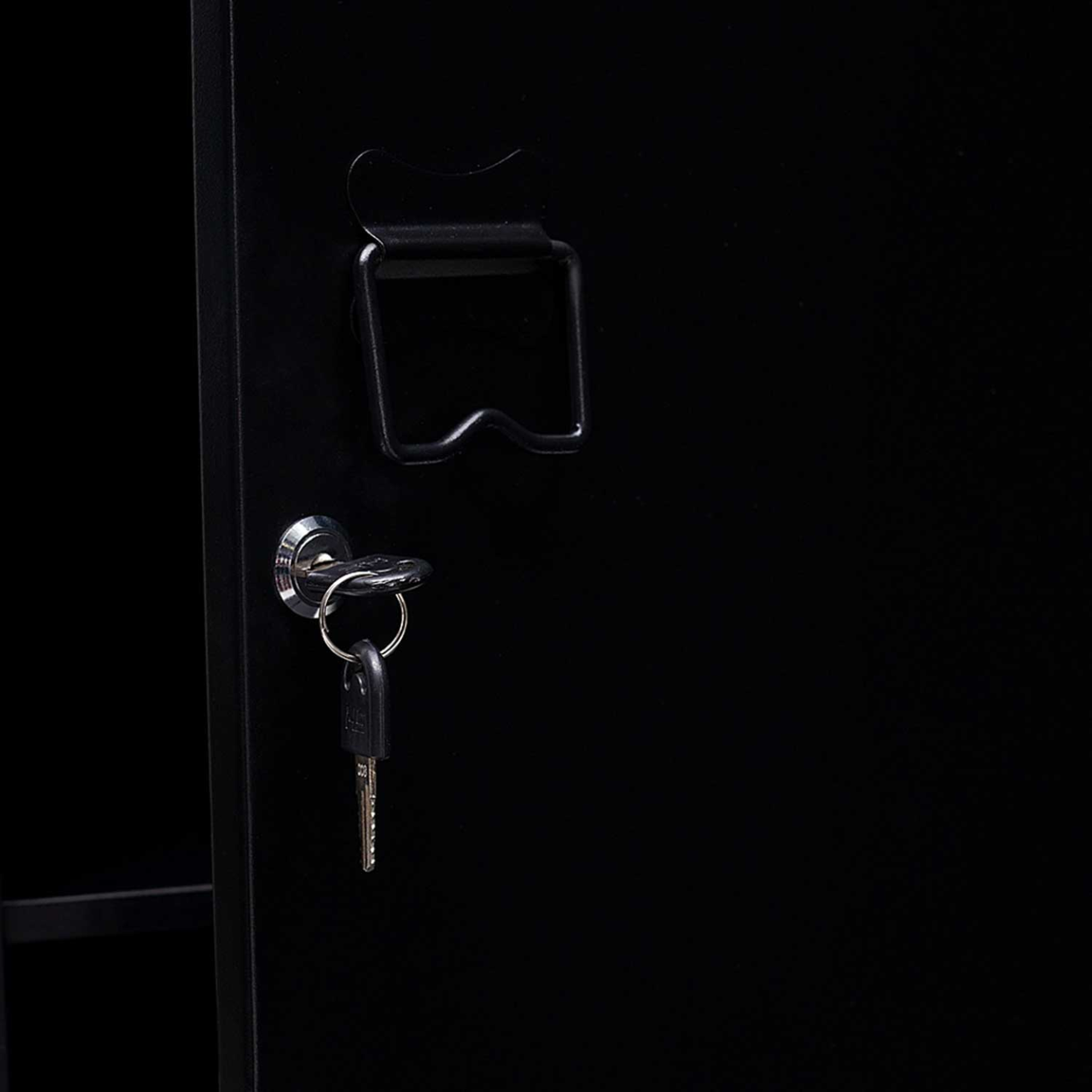 Voir la diapositive 5 : ID MARKET Armoire vestiaire ester 1 porte métal noir design industriel