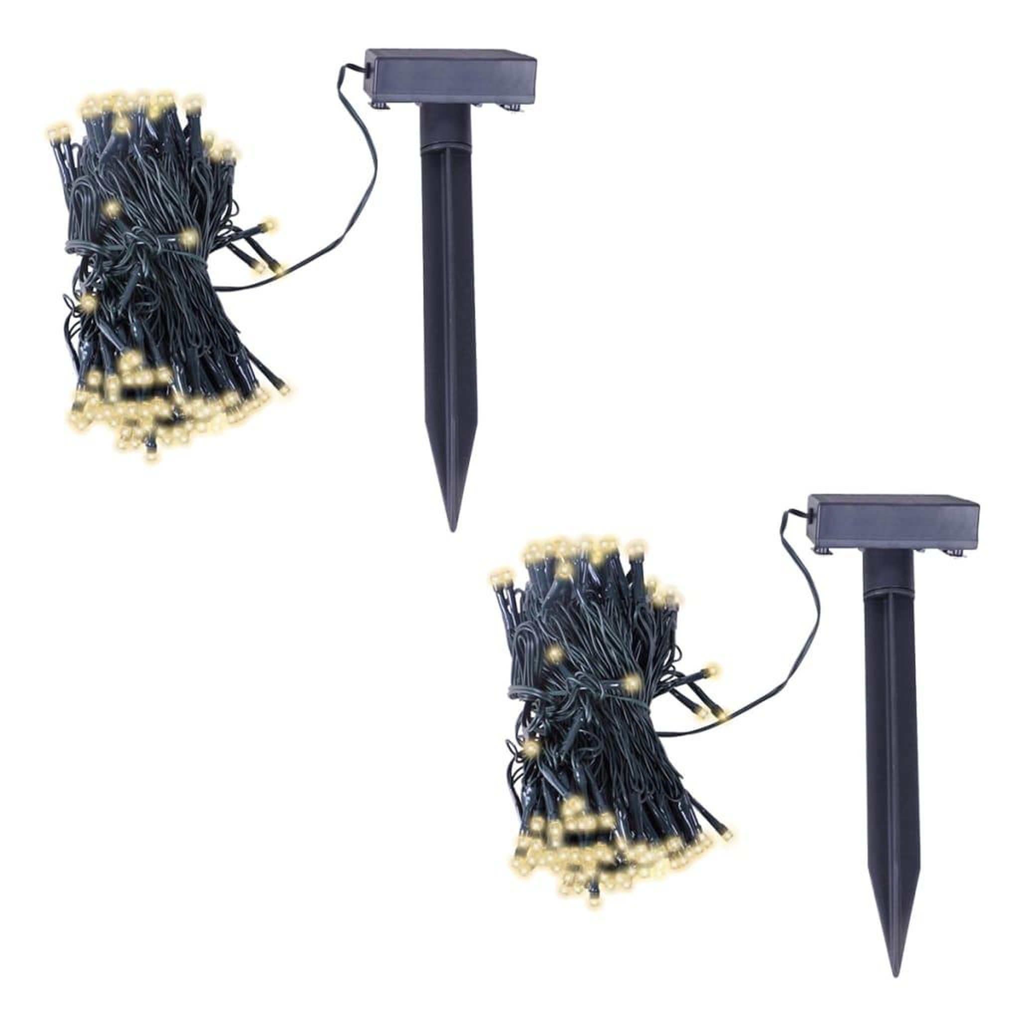 Voir la diapositive 2 : VIDAXL Guirlande lumineuse solaire led 2 pcs blanc chaud