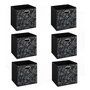 Voir la diapositive 1 : FIVE Lot de 6 boites de rangement en tissu Botanical - 31x31x31cm - Noir
