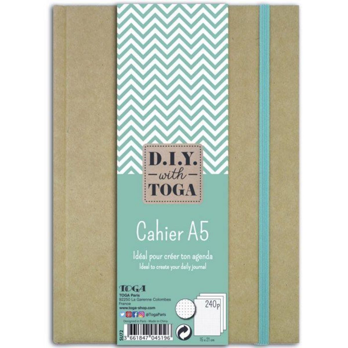 Toga Cahier A5 kraft pour bullet journal - 192 pages