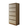 Voir la diapositive 1 : BEST MOBILIER Celia - commode 5 tiroirs - effet bois - 70 cm - style contemporain