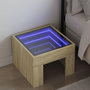 Voir la diapositive 1 : VIDAXL Table de chevet avec LED infini chene sonoma 40x40x30 cm