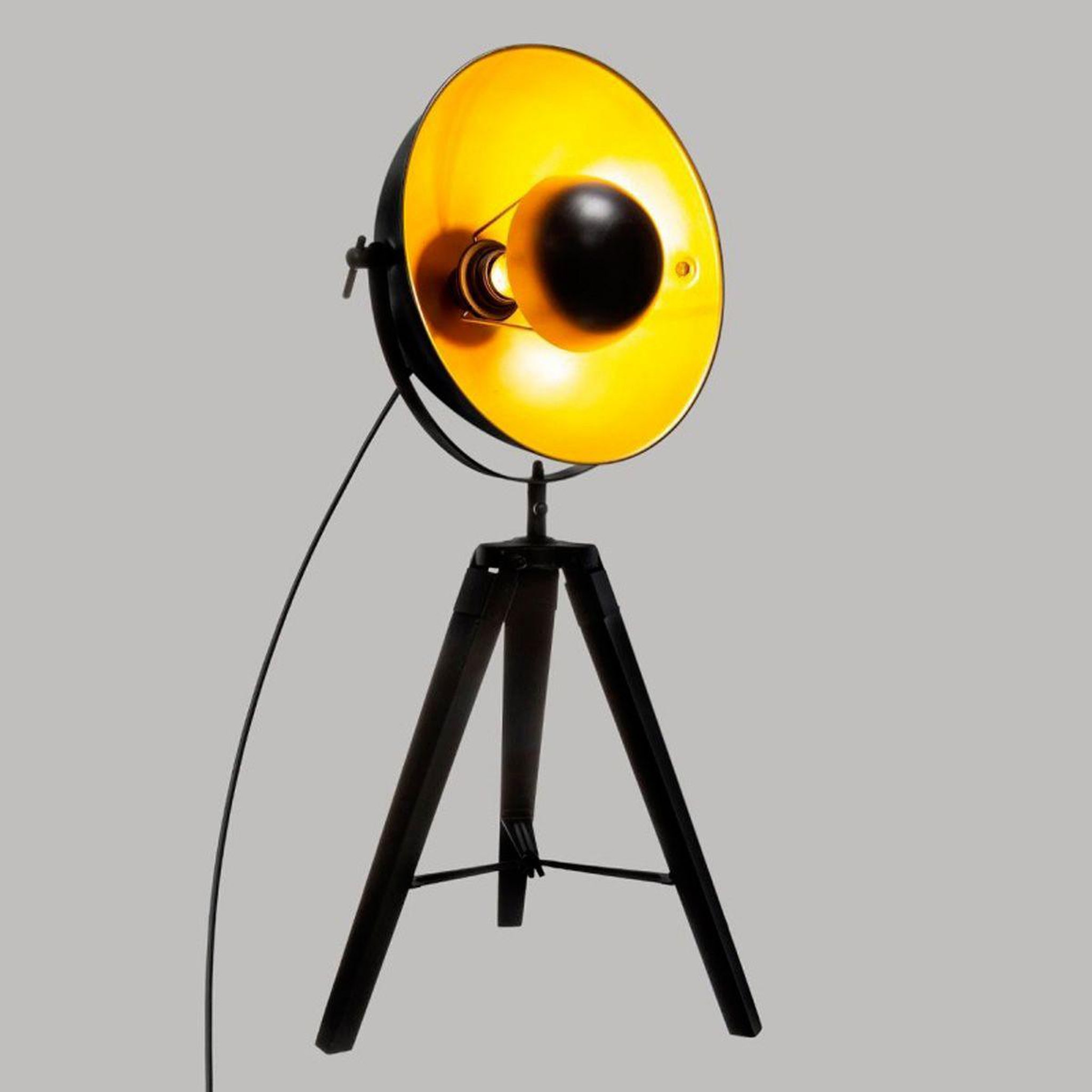 Voir la diapositive 2 : ATMOSPHERA Lampe à poser trépied design  lahti  71cm noir & or