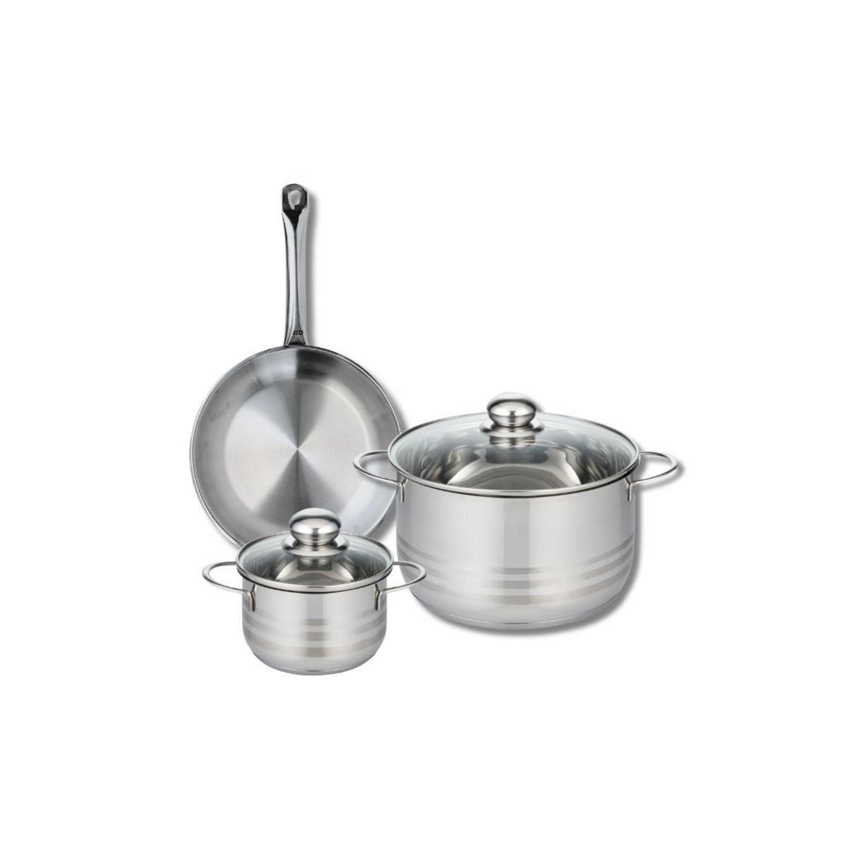 ELO Ensemble de 1 Poêle de cuisson 24 cm et 2 faitouts 14 et 24 cm Elo Profi Brillant