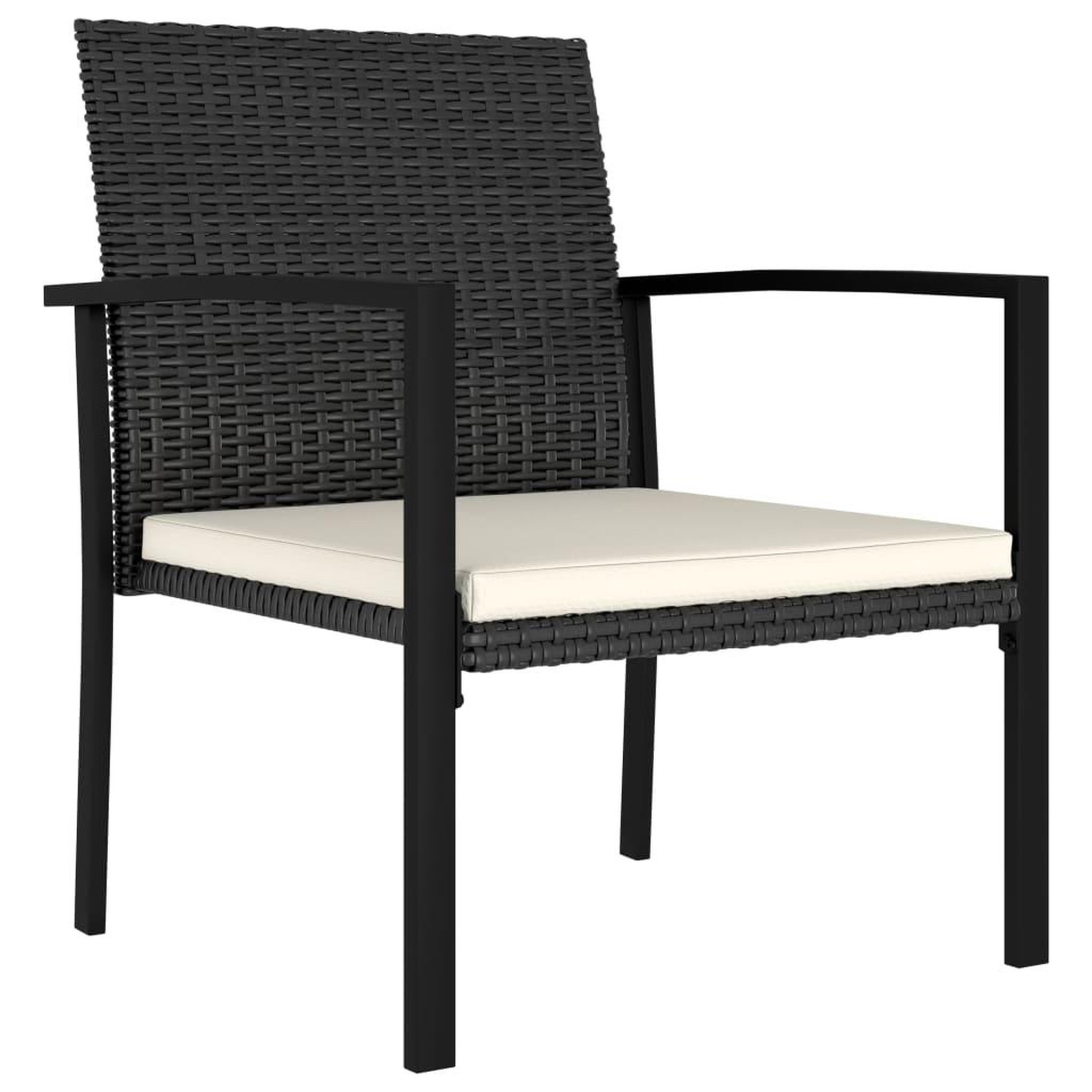 Voir la diapositive 2 : VIDAXL Chaises a manger de jardin lot de 4 Resine tressee Noir