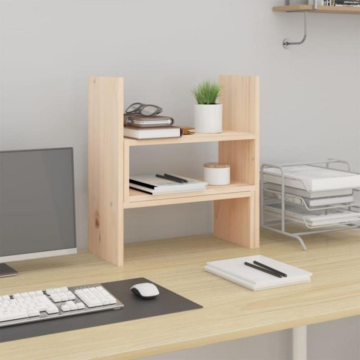 VIDAXL Support pour moniteur (39 72)x17x43 cm Bois de pin solide