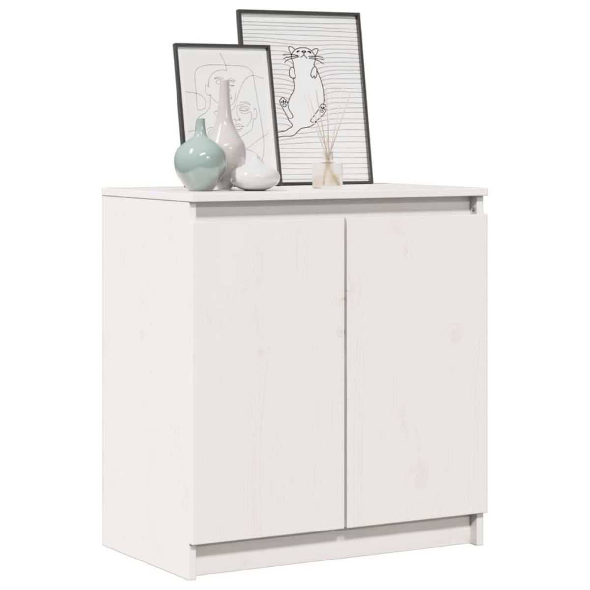 VIDAXL Armoire laterale blanc 60x36x65 cm bois de pin massif