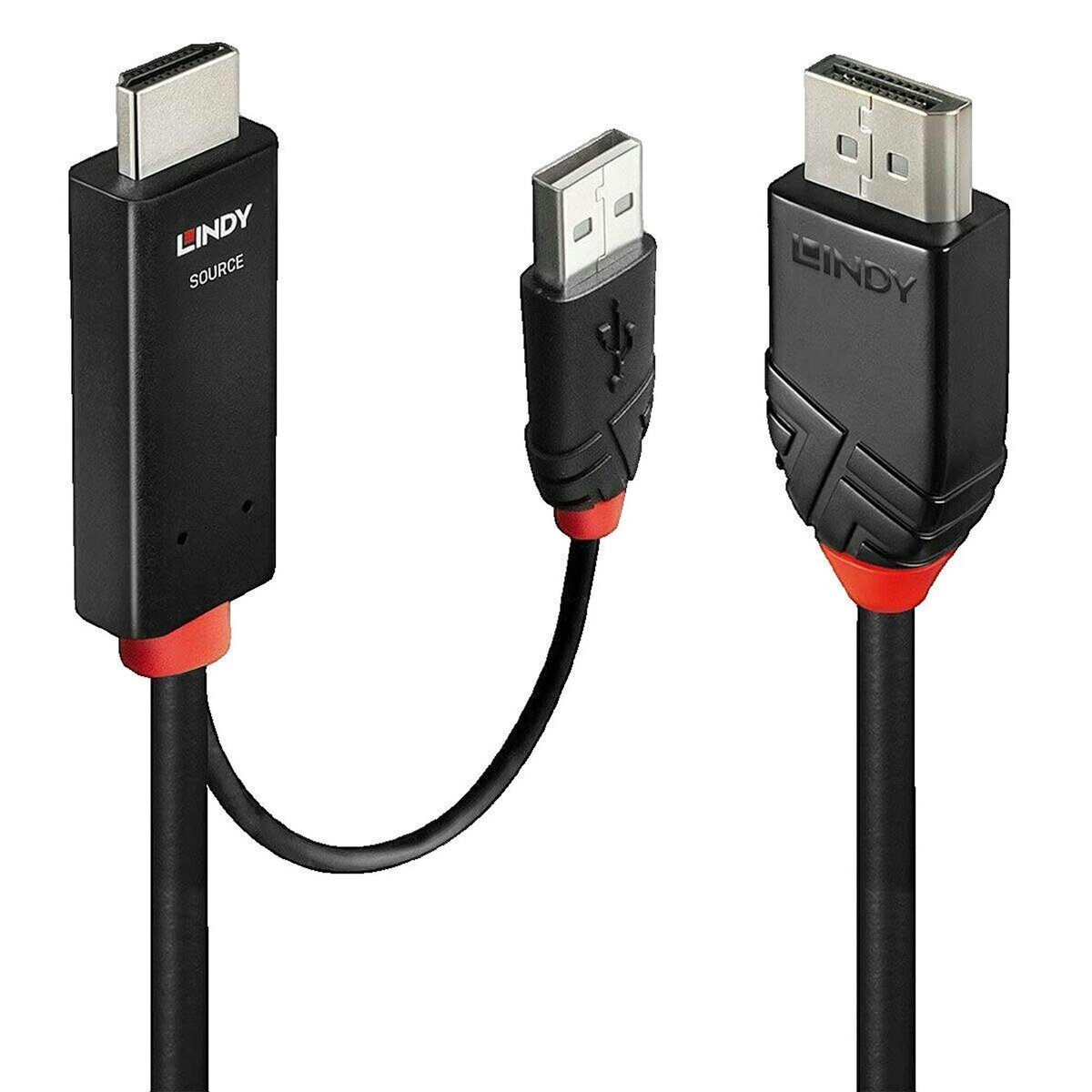 LINDY Câble adaptateur Lindy USB HDMI mâle vers DisplayPort mâle 2,0m actif 4K 60 Hz