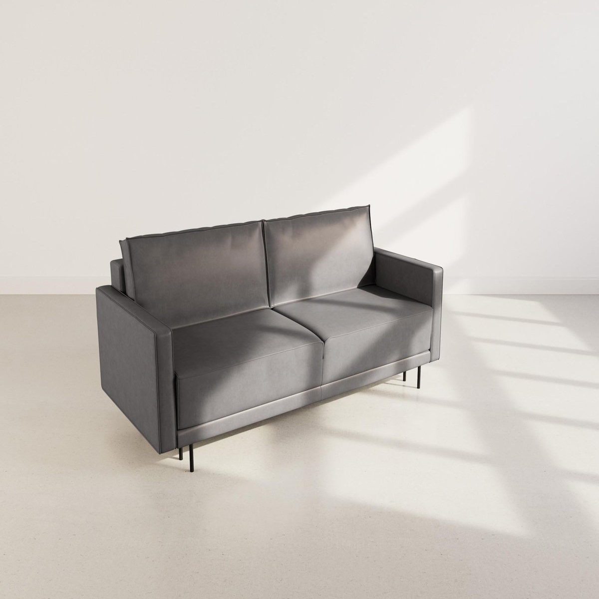 LISA DESIGN Charlie - canapé droit 3 places convertible avec coffre en simili