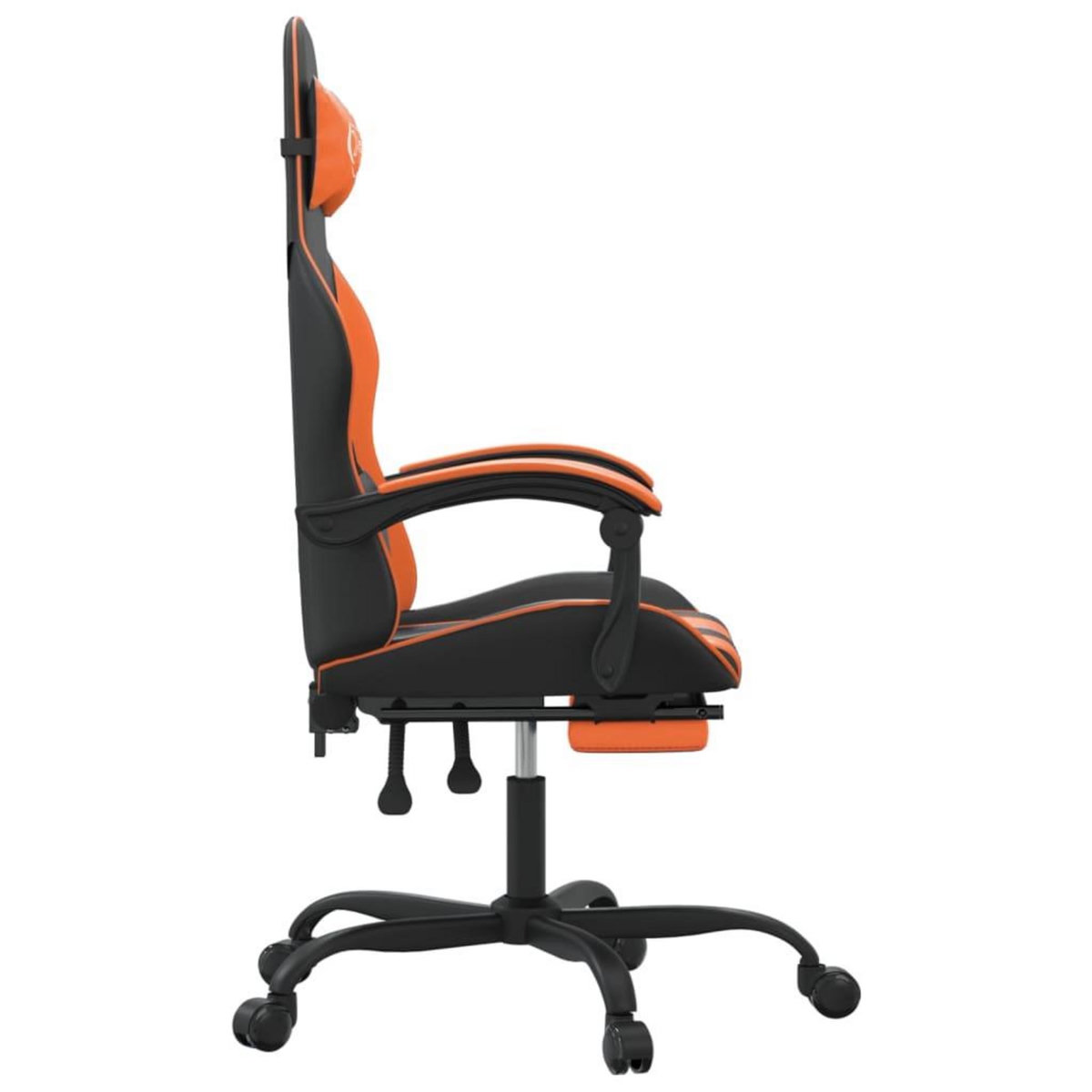 VIDAXL Chaise de jeu avec repose-pied Noir et orange Similicuir