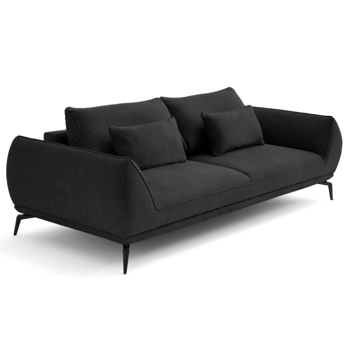 LISA DESIGN Arica - canapé droit 3 places convertible en tissu texturé