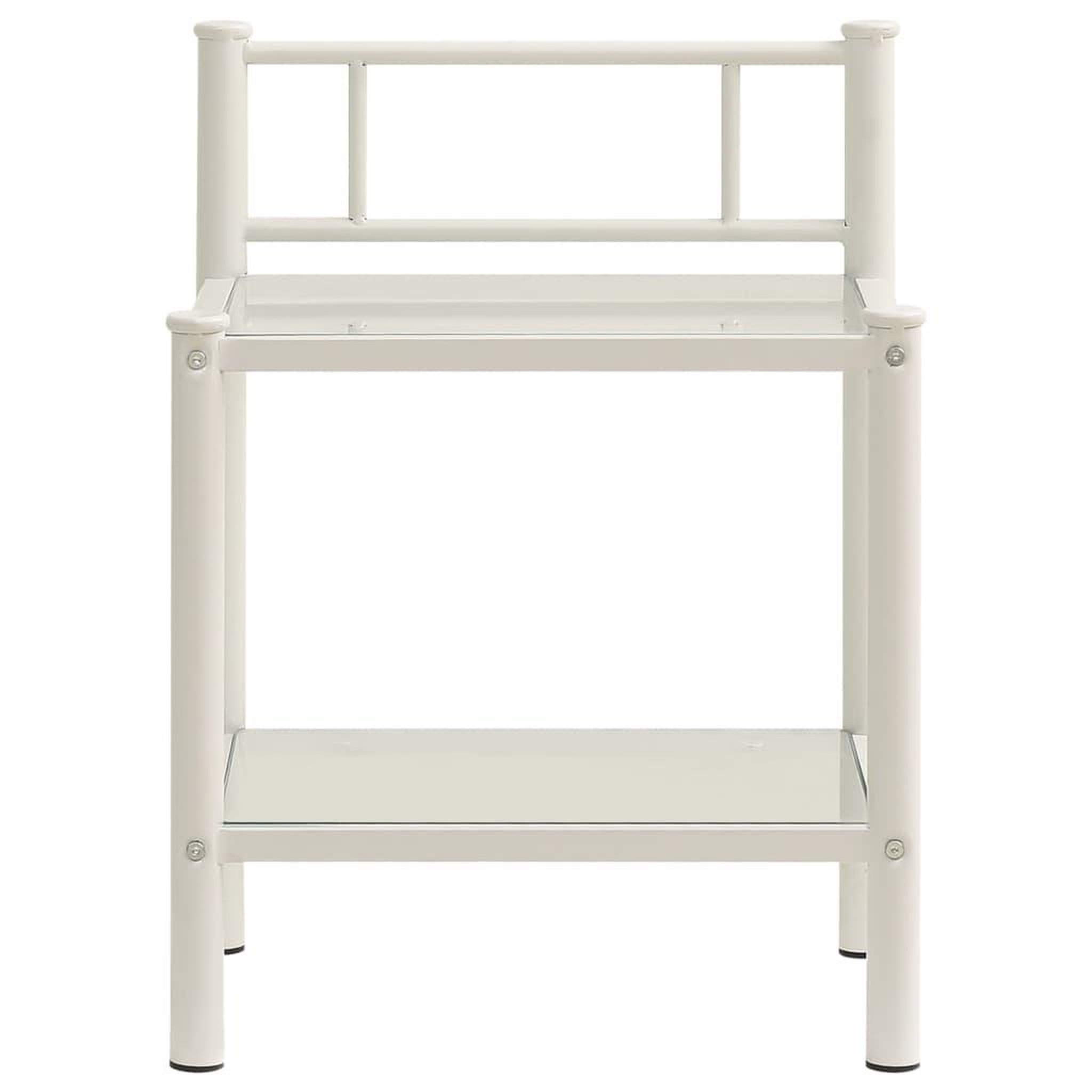 Voir la diapositive 4 : VIDAXL Tables de chevet 2 pcs Blanc et transparent Metal et verre