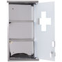 Voir la diapositive 4 : HOMCOM Armoire à pharmacie 2 étagères 3 niveaux verrouillable porte verre trempé dépoli logo croix 25L x 12l x 48H cm acier inox
