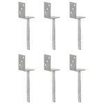 VIDAXL Piquets de cloture 6 pcs Argente 8x6x30 cm Acier galvanise