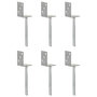Voir la diapositive 1 : VIDAXL Piquets de cloture 6 pcs Argente 8x6x30 cm Acier galvanise