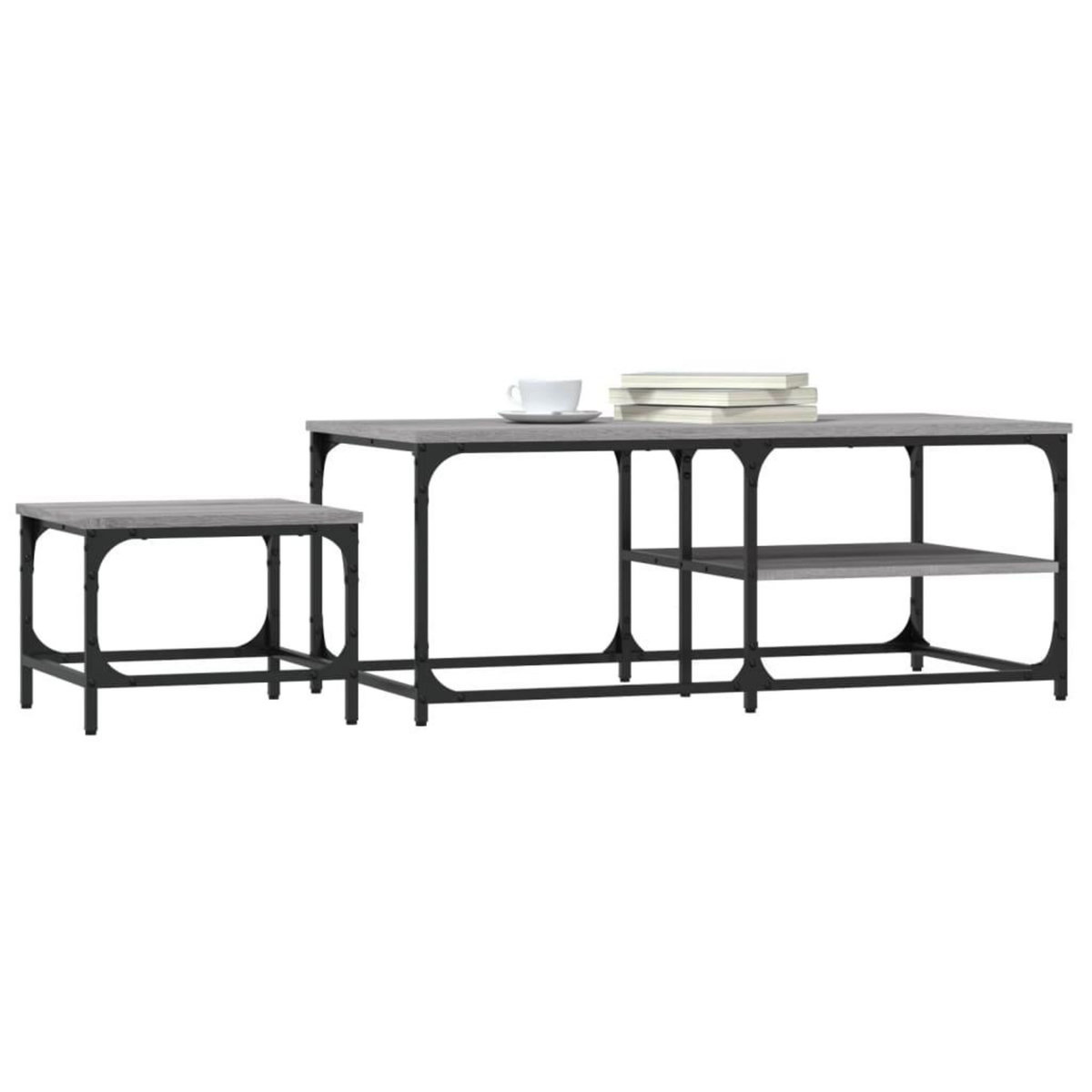 VIDAXL Tables basses gigognes 2 pcs sonoma gris bois d'ingenierie