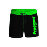 FREEGUN Boardshort Court garçon ceinture élastique et colorée. Coloris disponibles : Noir