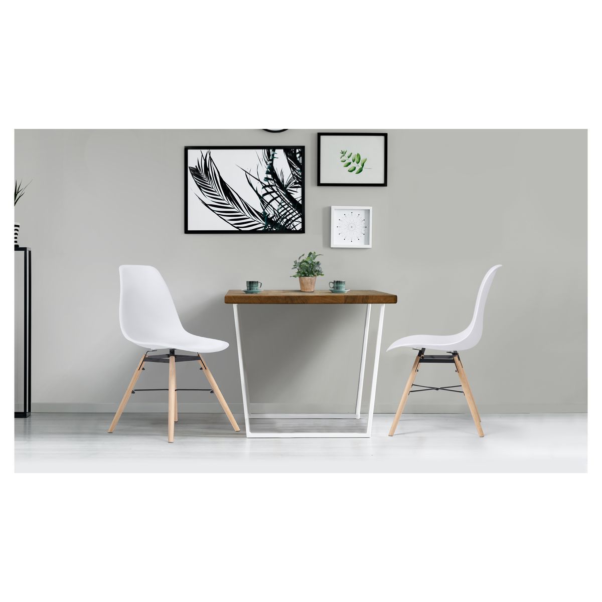 Lot de 2 chaises pieds bois massif NERA