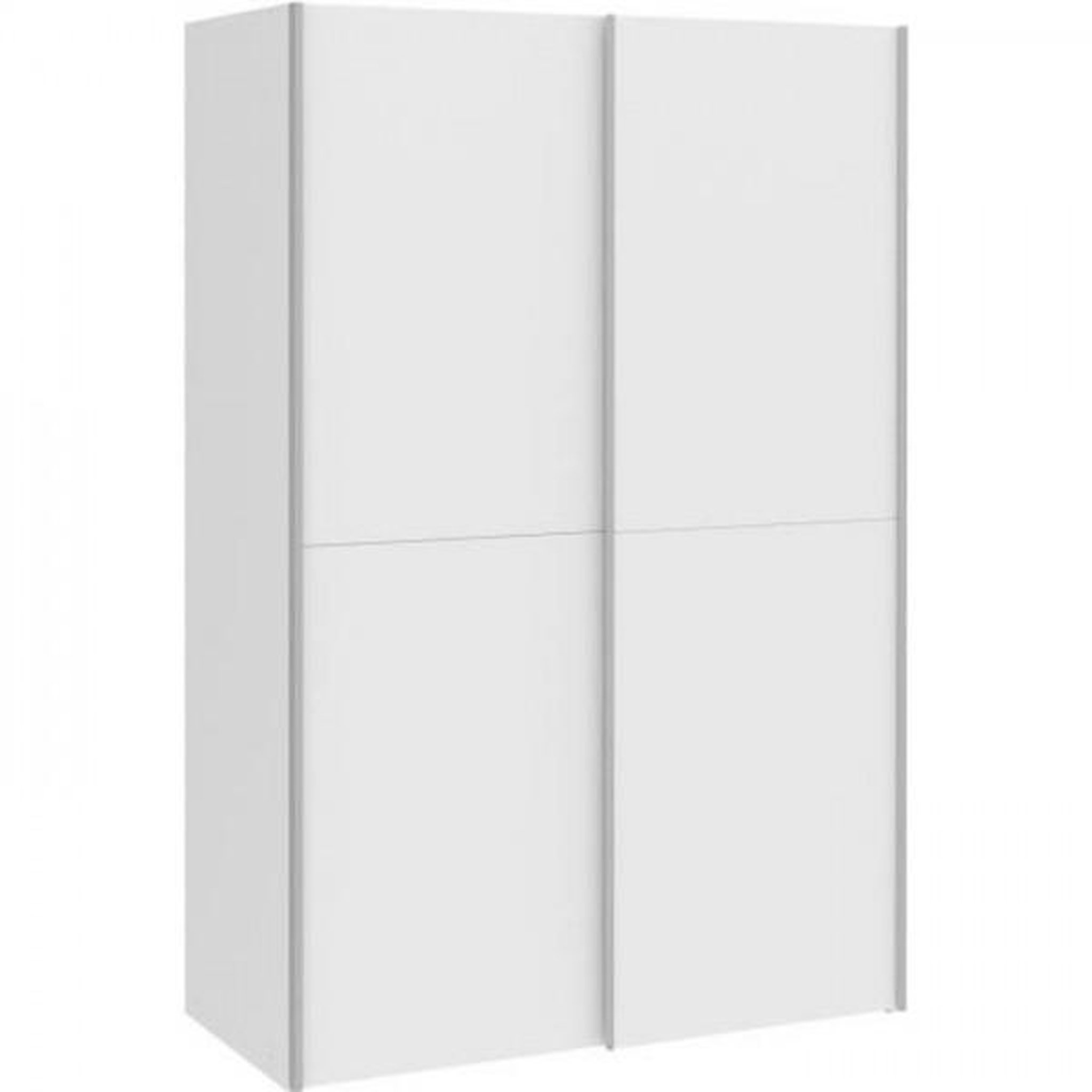 Voir la diapositive 1 : MARKET24 Armoire 2 portes coulissantes - Blanc mat - L 120 x P 61,2 x H 190,5 cm - OZZULA