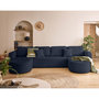 Voir la diapositive 1 : BEST MOBILIER Miro - canapé panoramique en u 7 places - convertible avec coffre - en velours texturé