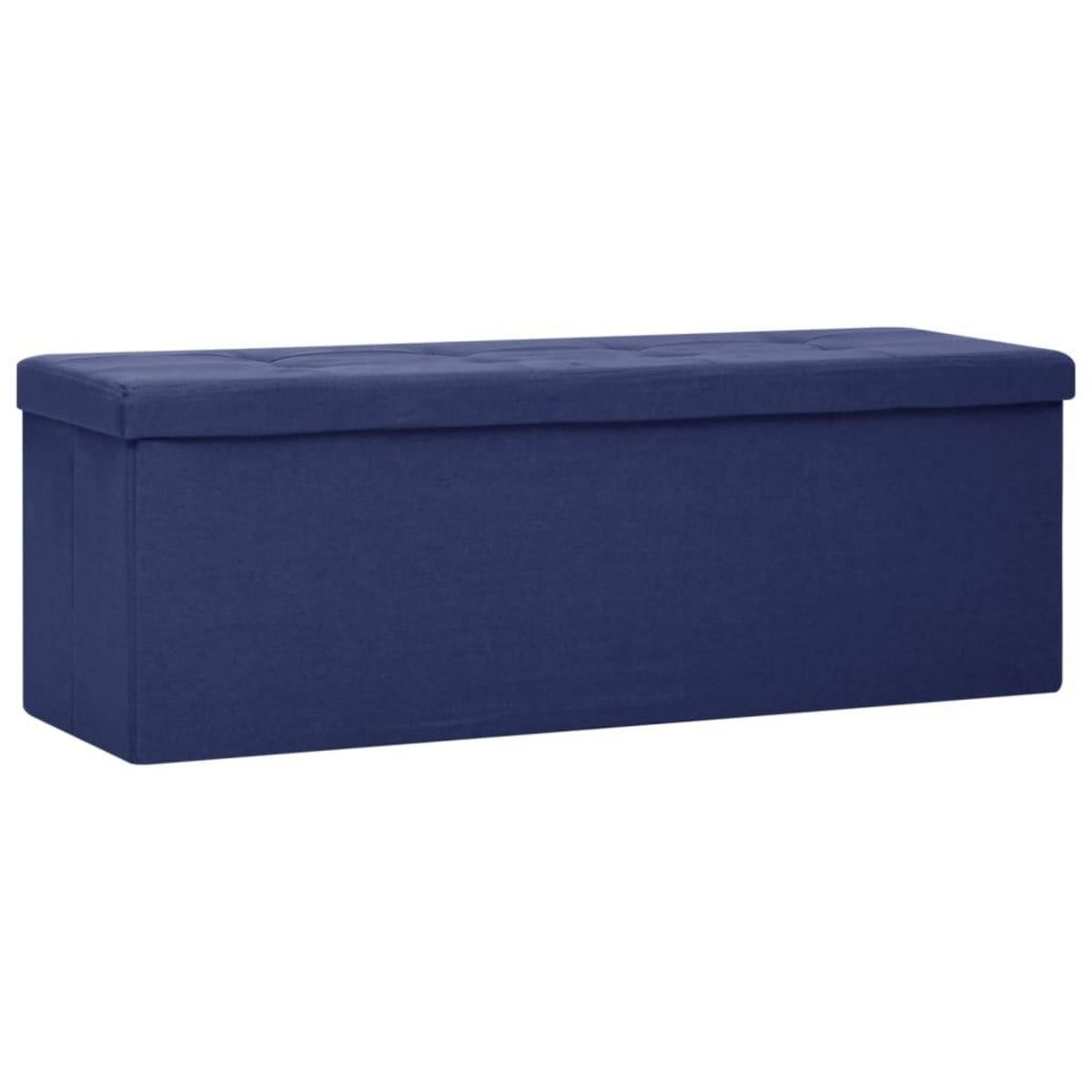 VIDAXL Banc de rangement pliable Bleu Faux lin