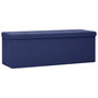 Voir la diapositive 2 : VIDAXL Banc de rangement pliable Bleu Faux lin