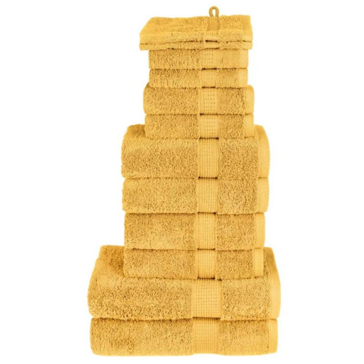 VIDAXL Ensemble de serviettes de qualité supérieure SOLUND 12 pcs doré