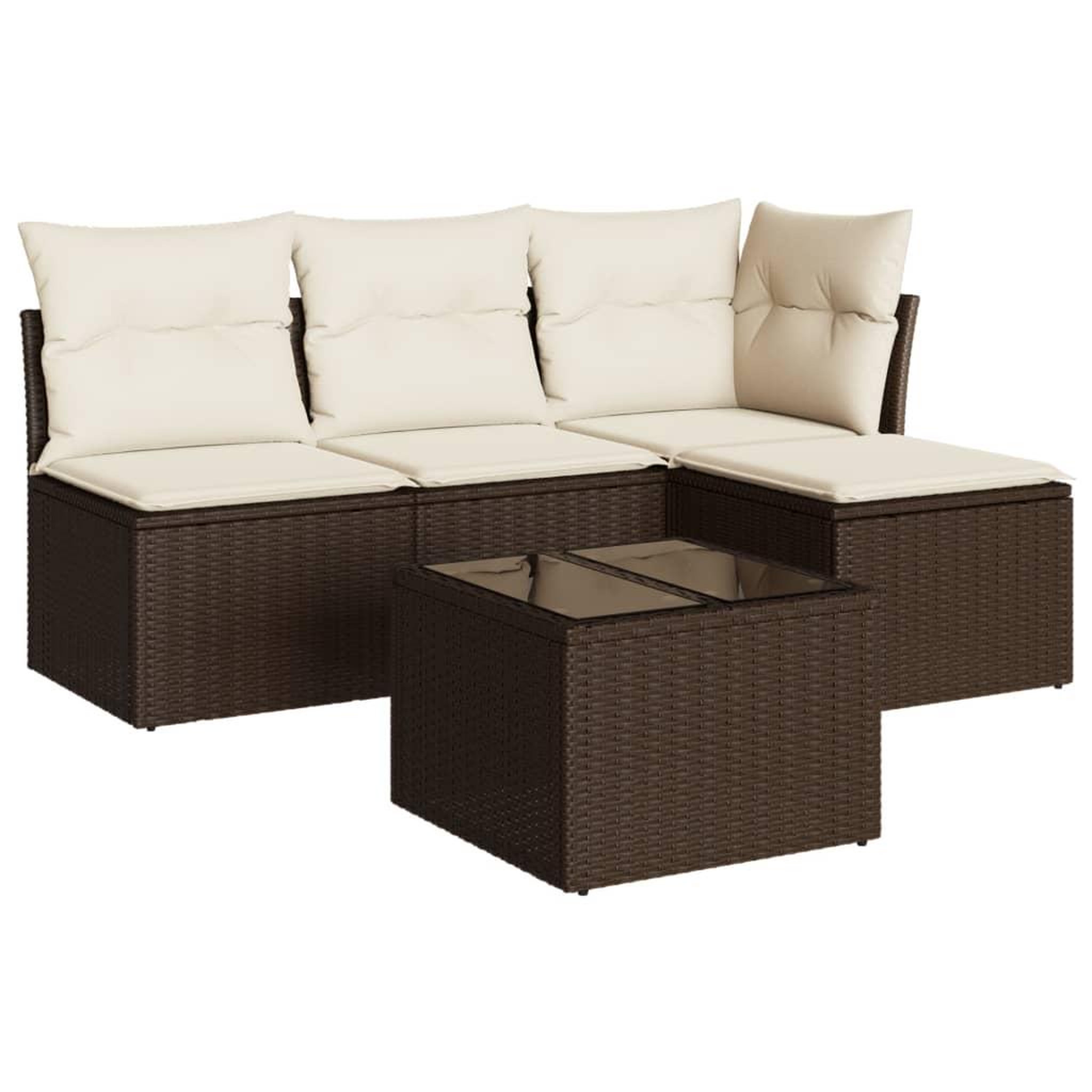 Voir la diapositive 2 : VIDAXL Salon de jardin avec coussins 5 pcs marron resine tressee