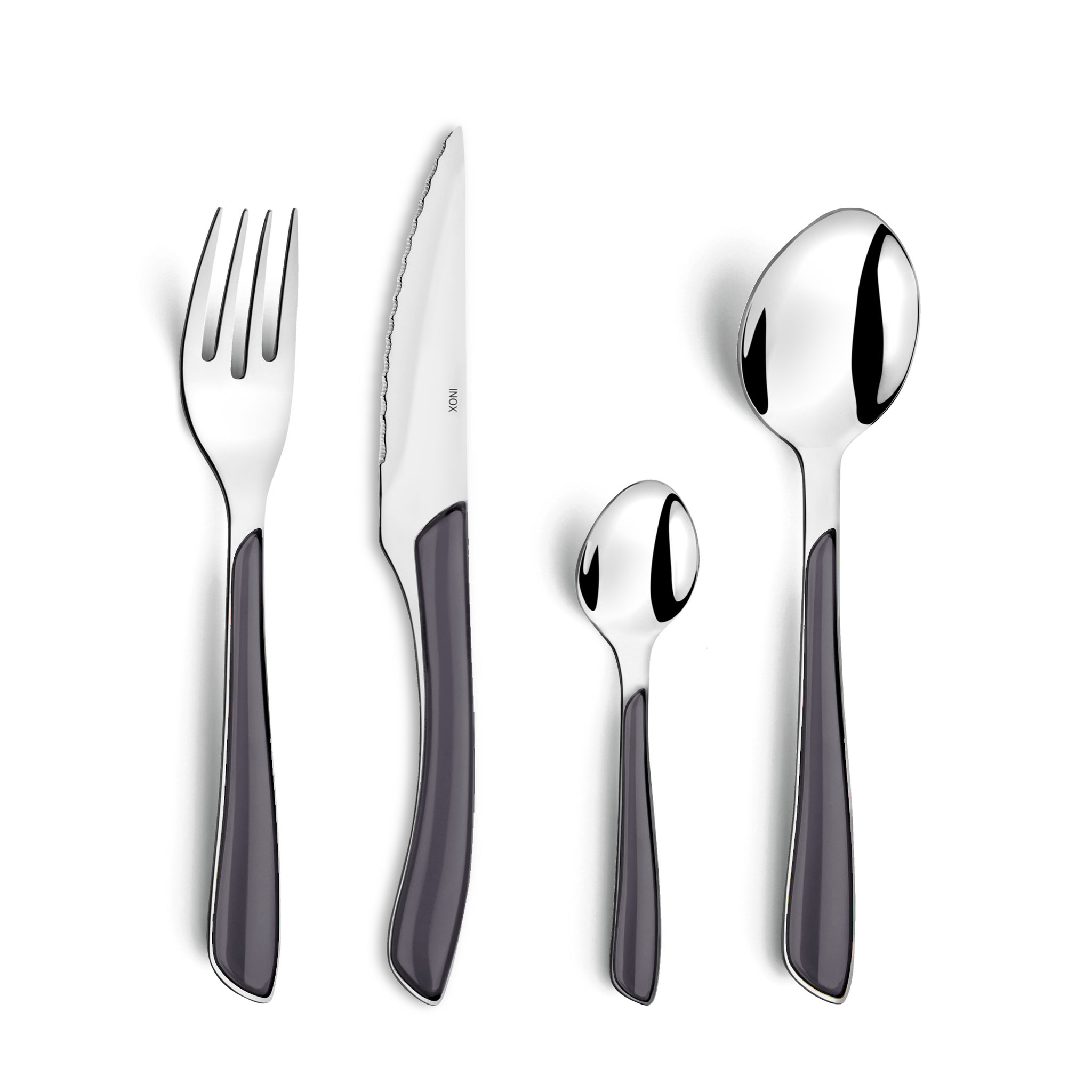 Ménagère 24 pièces gris en inox