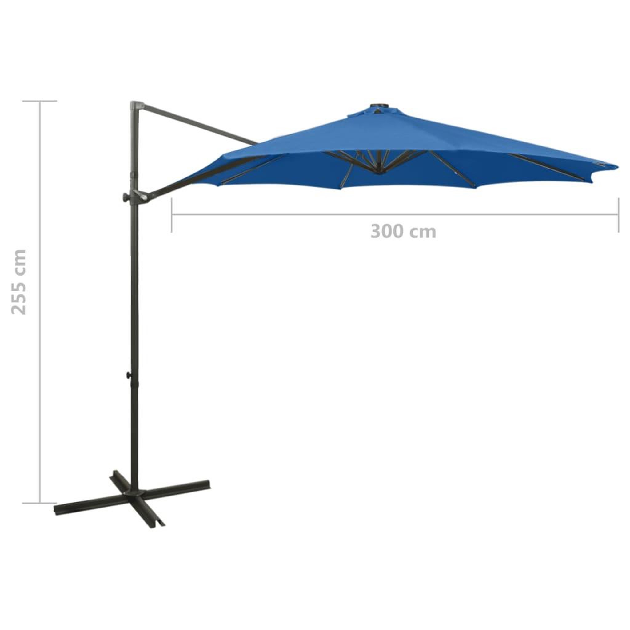 Voir la diapositive 6 : VIDAXL Parasol de jardin en porte-a-faux et mat et lumieres LED