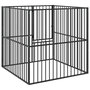 Voir la diapositive 2 : VIDAXL Parc pour chien 4 panneaux noir acier galvanise