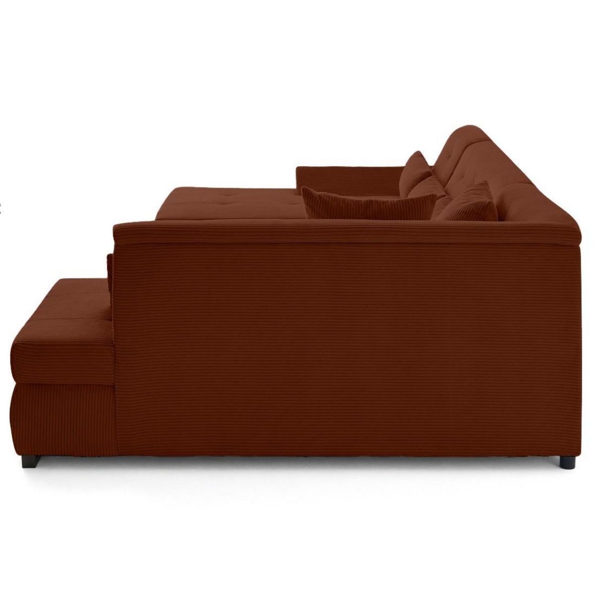 LISA DESIGN Vermont s - canapé panoramique d'angle droit 7 places en velours côtelé