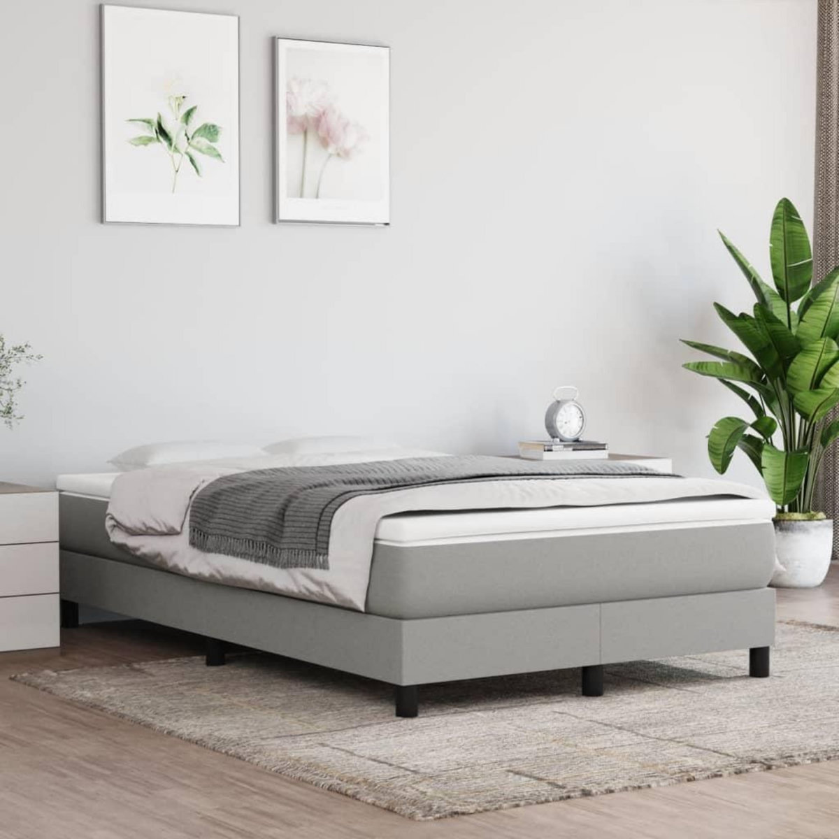 VIDAXL Matelas de lit a ressorts ensaches Gris clair 120x200x20 cm