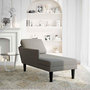 Voir la diapositive 2 : VIDAXL Chaise longue avec coussin gris clair tissu en velours cotele