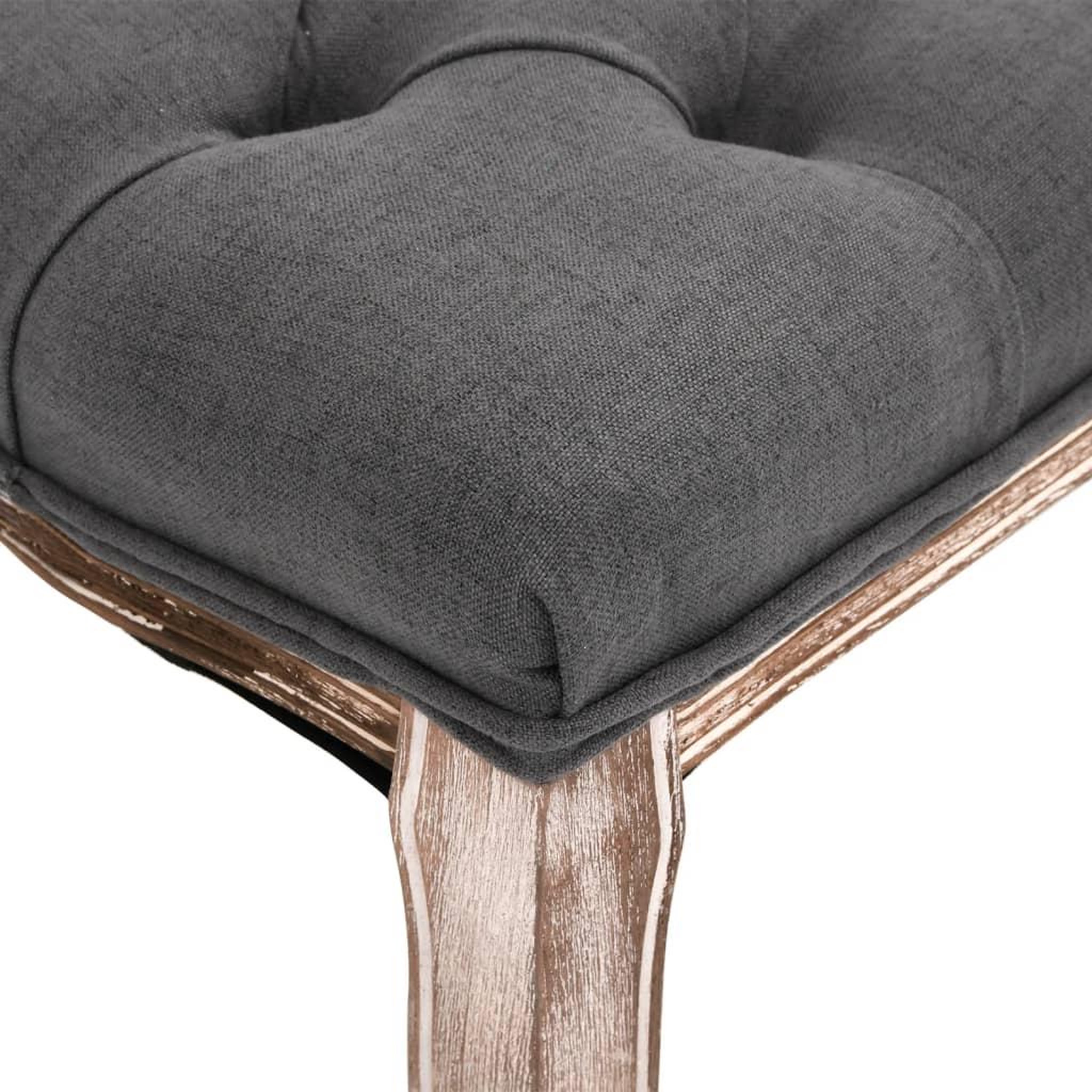 Voir la diapositive 5 : VIDAXL Banc Lin Bois solide 110x38x48 cm Gris fonce