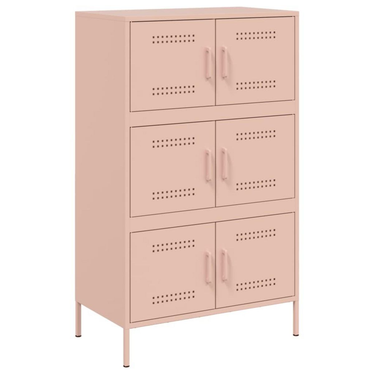 VIDAXL Buffet haut rose 68x39x113 cm acier