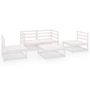Voir la diapositive 2 : VIDAXL Salon de jardin 5 pcs Blanc Bois de pin massif